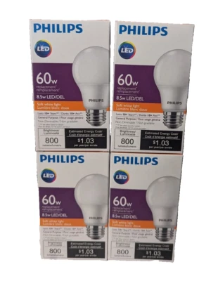 Philips 56511 A19 LED Bulb, Frosted, 8.5 Watts (4-PACK) - Image 1 of 4