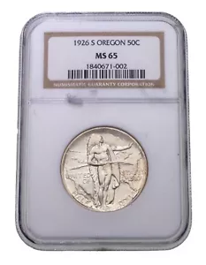 1926-S 50C Oregon Commemorative Half Dollar Graded by NGC as MS65 - Picture 1 of 4