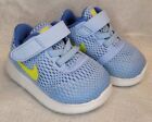 Nike Free Rn Fly Knit Baby Blue Kids Sneaker Size 3c Toddler Strap Shoes