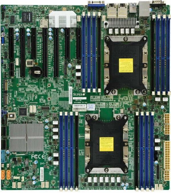 SuperMicro X11DPH-I Server Motherboard E-ATX C621 Chipset Support Dual LGA-3647 - Image 1 of 1