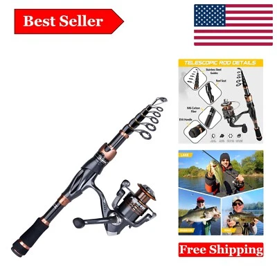 24-Ton Ultralight Carbon Matrix Fishing Rod & 12+1 Shielded Reel - Perfect Gift! - Image 1 of 4