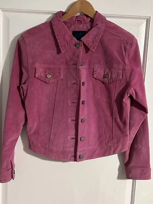 Jou Jou Skins Leather Jacket Womens M Vintage Suede Rose Mauve - Image 1 of 4