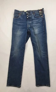 Neu mit Etikett Levi's Premium 501 '93 gerade klassische Passform Knopfleiste blaue Herrenjeans - Bild 1 von 10
