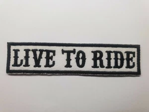 1pc Live to Ride iron on or sew on Patch biker Harley Davidson Flash - Picture 1 of 2
