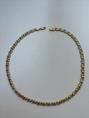 "Collar gargantilla elefante tricolor oro real 17""" Foto 1 de 4