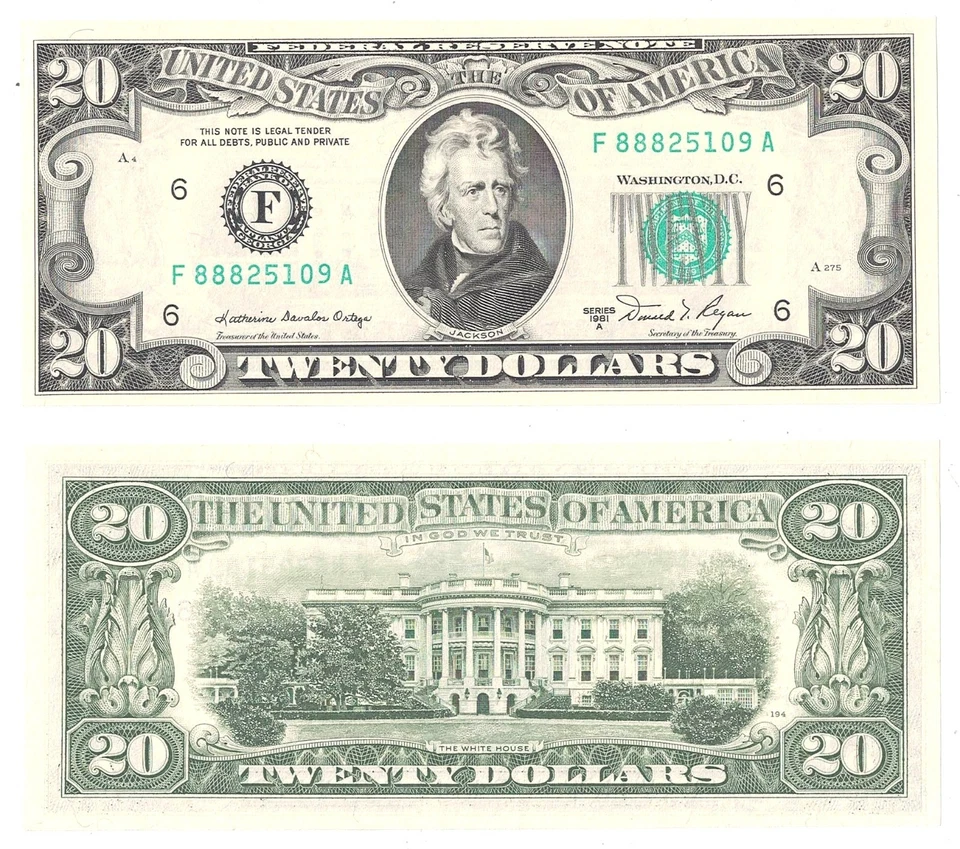 1981-A $20 Atlanta District Federal Reserve Note Fr 2074-F Uncirculated #5109 - Image 1 of 1