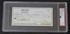 JOHNNY UNITAS Signed Personal Check-HALL OF FAME-BALTIMORE COLTS-PSA 9 Auto - Picture 1 of 7