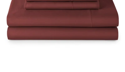 Better Homes & Gardens TWIN 3piece COTTON Performance Sheet / Pillowcase Set RED - Image 1 of 3