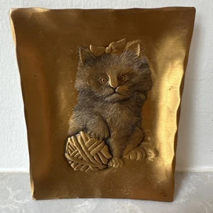 Handmade Wendell August Forge Solid Bronze Kitten Bow Yarn Trinket Dish 5 X 4 - Picture 1 of 9