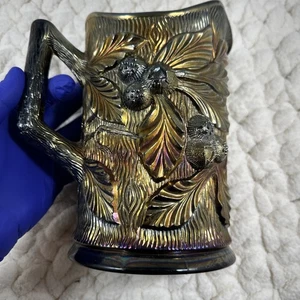 Pretty Purple Northwood Carnival Glass Acorn Burrs Water Pitcher Base Great!! - Picture 1 of 24
