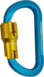 Fusion Climb Swift Triple Lock D-shaped carabiner, blue/gold, 12.4 x 7.6 cm - Picture 1 of 4