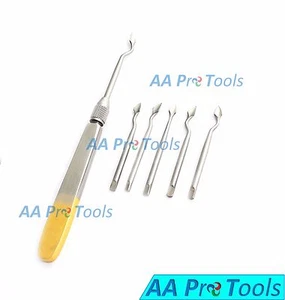 Bernard Root Elevator mit austauschbaren Klingen Goldgriff Dentalinstrumente - Bild 1 von 3