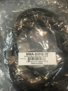 Cable de video mini Din 4 pines M/M, 15 pies P/N: MMA-SVHS-15' - Imagen 1 de 2