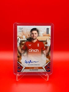 2024 Topps England Cricket Will Jacks Orange Autogramm /25 - Bild 1 von 2