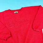 Vintage Express Big Logo Embroidered Fleece Sweatshirt, Red, Fits M (swt523)