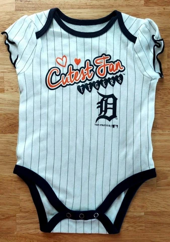 Detroit Tigers Infant Bodysuit Size 6-9 Months Baby Toddler Boys Girls Pajamas Cover
