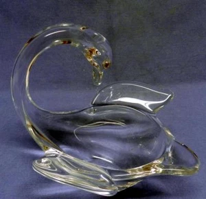 Válvulas de arte marcadas Francia elegante cristal para cisne plato/tazón vintage - Imagen 1 de 1