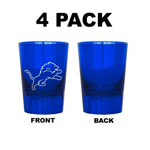 DETROIT LIONS 4 PACK 2OZ PLASTIC TEAM LOGO SHOT GLASSES REUSABLE FREE SHIP Cover