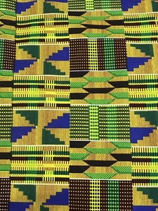 Multicolor African Printed Cotton fabric 44" width sold by the yard - Picture 1 of 3