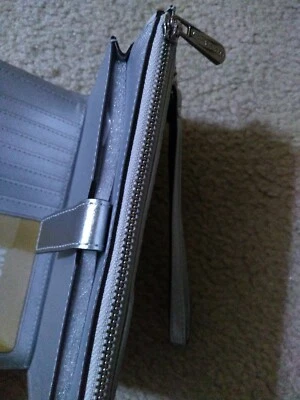 Michael Kors nylon metallic silvers color Wristlet wallet.nwt - Image 1 of 4