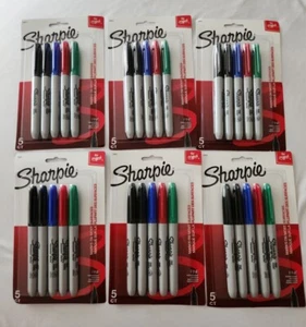 Sharpie 5ct Fine Markers 6 Packs NEW - Picture 1 of 2