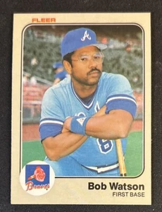 1983 Fleer Bob Watson Baseball Card #151 Braves 1B VG O/C - Picture 1 of 2