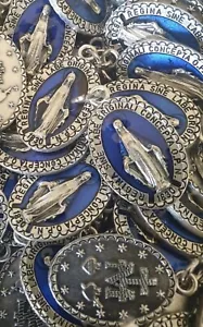 LOT OF 10 Blue Enamelled Miraculous Medals, 1" , High Quality, ITALY - Foto 1 di 6