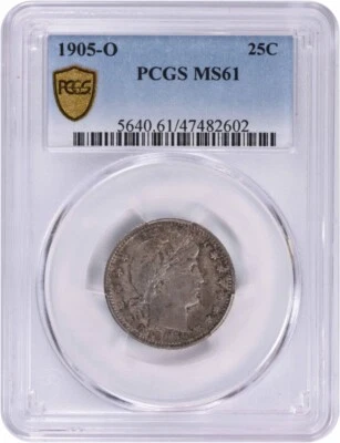 1905-O Barber Silver Quarter MS61 PCGS - Image 1 of 4