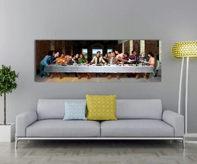 WOODYMOOD Elvis Presley Wall Art, Rockstar Last Supper Wall Art Canvas, Singers Poster.