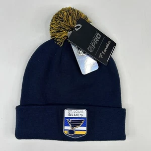 NHL St. Louis Blues Winter Bündchen Strick Bommel Beanie Mütze Fanatics Authentic Pro OS - Bild 1 von 5