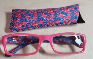 Fashion Reading Glasses +2.00 Pink Frames PD +/- 2mm with case - Bild 1 von 3