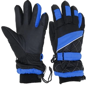 Kids Thermal Shell Faux Leather Palm Winter Warm Snow & Ski Gloves - Picture 1 of 17