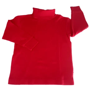 Lands End 4y Unisex Holiday red Turtleneck top 100% cotton - Picture 1 of 2