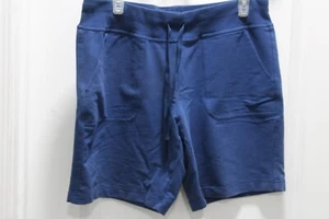 New Athletic Works Womens Shorts Large L Blue Knit Drawstring w Pockets Bermuda - Picture 1 of 6