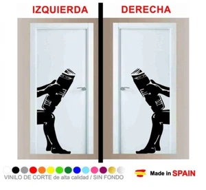 Pegatina Vinilo WC ASEO BAÑO para PUERTA Varios tamaños y colores Periódico - Bild 1 von 12