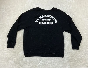 Jadelynn Brooke Damen Größe M TV Marathons Are My Cardio schwarzes Sweatshirt - Bild 1 von 9