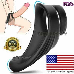 Male Prostate Massager Anal Butt Plug Penis Cock Ring Sex Toys For Men Couple US - Picture 1 of 8