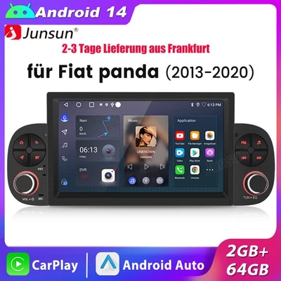 Carplay Android14 2+64GB For Fiat Panda 312 2012-2024 Car Stereo GPS Sat Nav BT DAB+ - Image 1 of 4