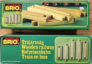 Brio Holzeisenbahn 2 x 5 Holzschienen (Gleise) 1980iger Jahre in OVP , 3340 - Bild 1 von 5