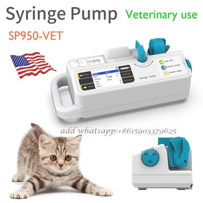 Bomba de jeringa ICU Medical SP950VET parámetros en tiempo real para uso animal Foto 1 de 4