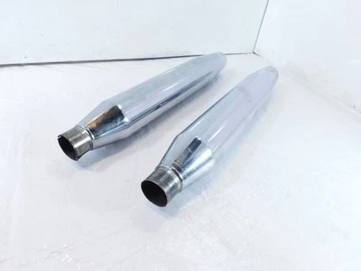 Harley Davidson Dyna Super Glide & Low Rider Chrome Exhaust Header Pipe Mufflers - Image 1 of 4