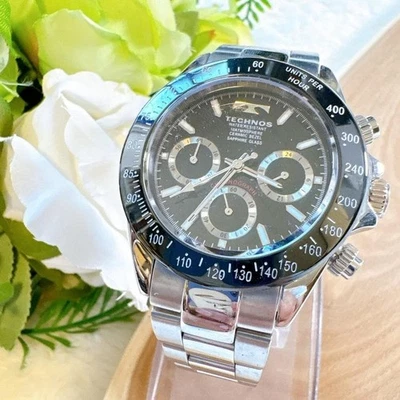 Часы наручные мужские хронограф Technos T4271 черный ободок сапфировое стекло - Изображение 1 из 4