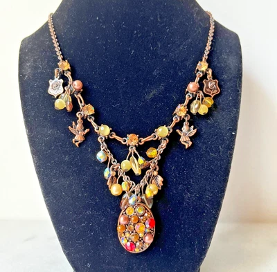 Collar Femenino Rosa Cookie Lee, Cuentas Facetadas Relligrana Colgante en Cadena  Foto 1 de 4