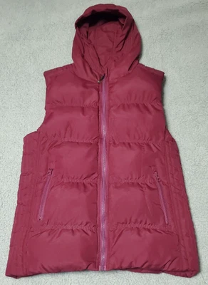 Lululemon Women’s Hooded Puffer Vest Size 6 Burgundy Quilted Insulated Zip - Image 1 of 4