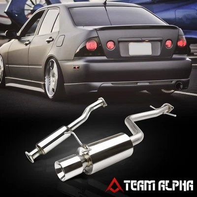 Fits 2001-2005 Lexus IS300 Altezza[4" BEVELED TIP MUFFLER]Catback Exhaust System - Image 1 of 4