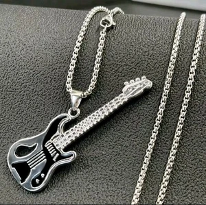 Electric Guitar Love Rock & Roll Music Womans Mens Pendant 45cm Chain Necklace - Picture 1 of 2