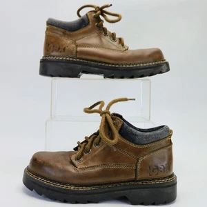 Vintage 90s GBX Chunky Platform Boots Light Brown Leather Mens 7.5 Non-Marking - Picture 1 of 15