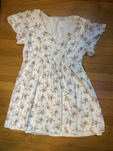 Madewell Kleid Damen 8 Beige Blumen Mini Ditsy V Ausschnitt Sommer Boho. bb2 - Bild 1 von 9