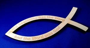 Gospel of John 1:1 Christian fish Plaque - Picture 1 of 3