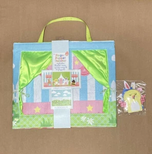 Finger Puppet Theater Spring Easter Scene 5 Finger Puppets Bunny Chick Bee Bug  - Picture 1 of 4